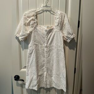 Spartina 449 NWT Cream Eyelet Lined Dress Size Medium Concert BOHO Cottage Nashv
